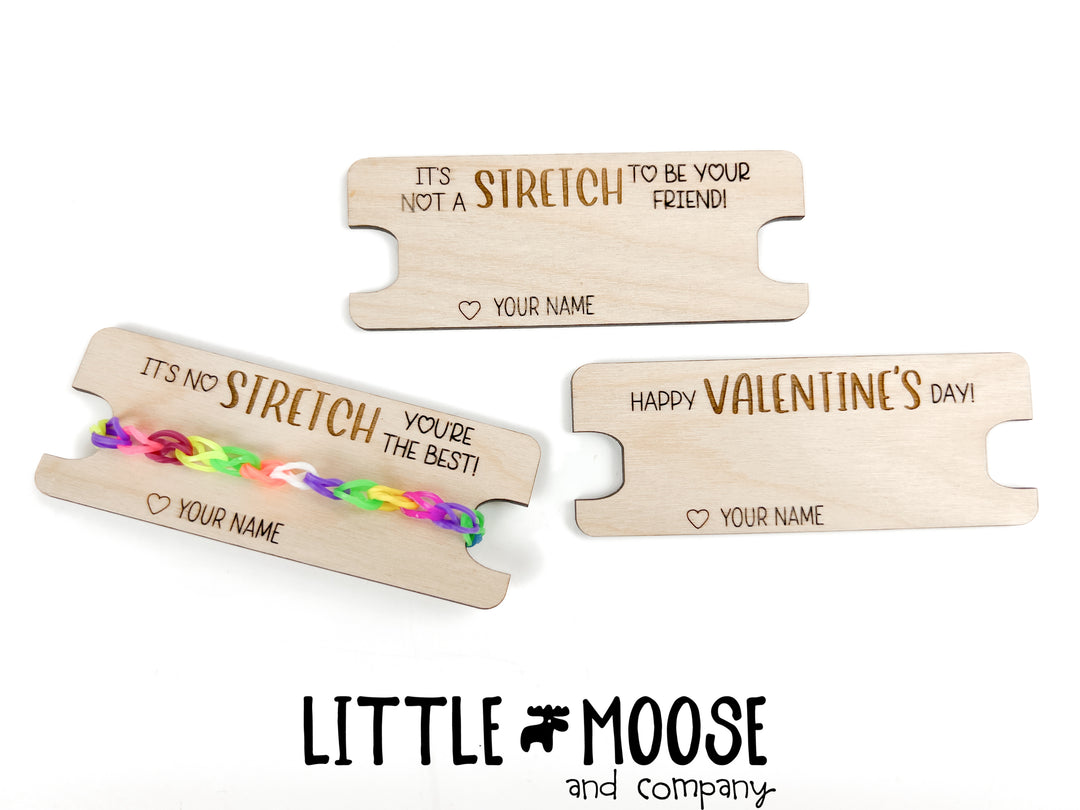 Valentine's Cards ~ stretchy bracelet tags