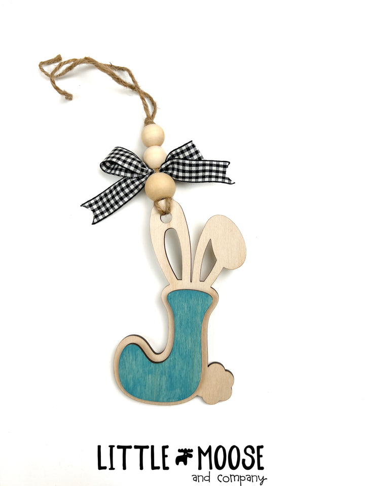 Tag - personalized bunny initial