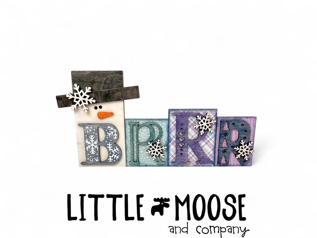 Word Block - BRRR snowman