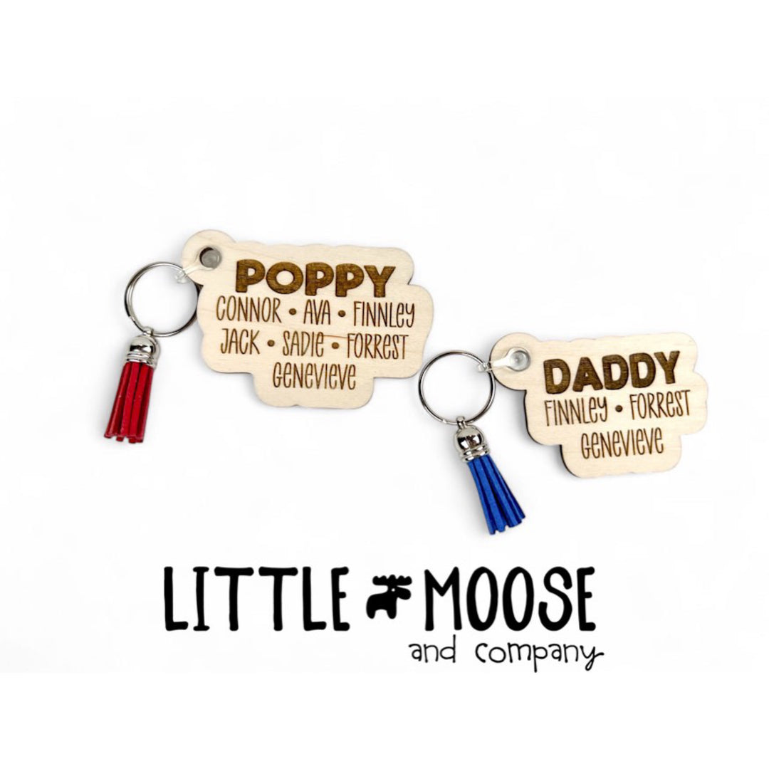 Custom Name Wood KEYCHAIN  ~ Plain font