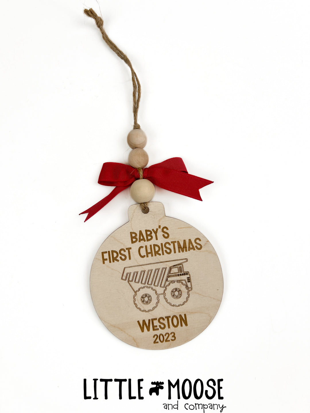 Ornament - Baby's First Christmas - Dump Truck
