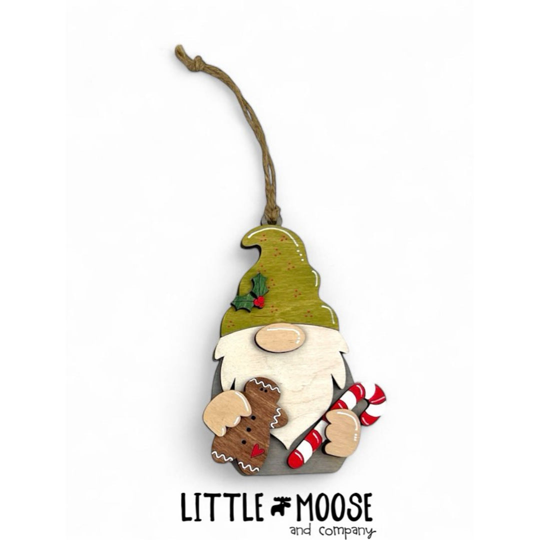 Ornament - christmas gnome gingerbread & candy canes