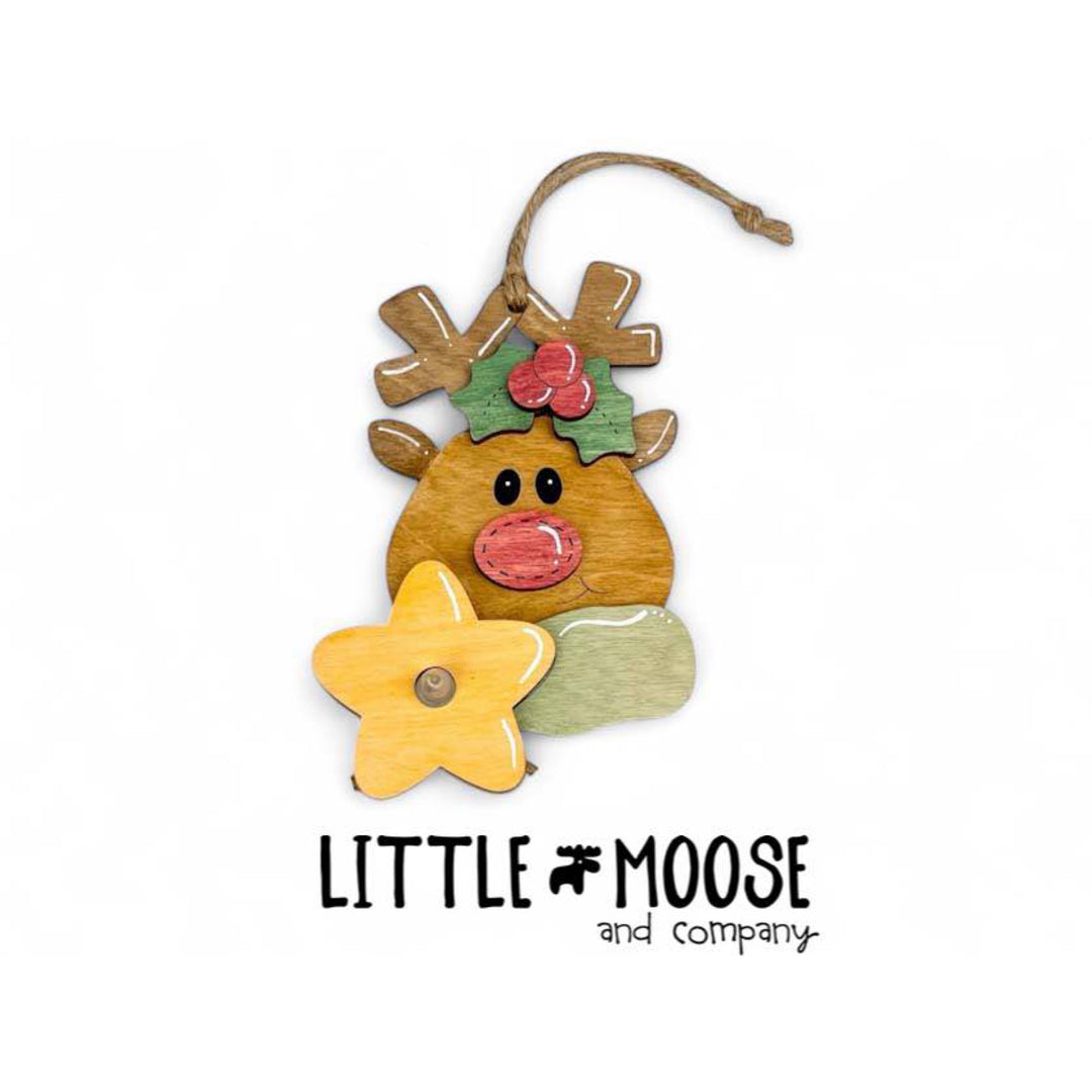 Ornament - Tea Lights - Chunky Scarf Reindeer