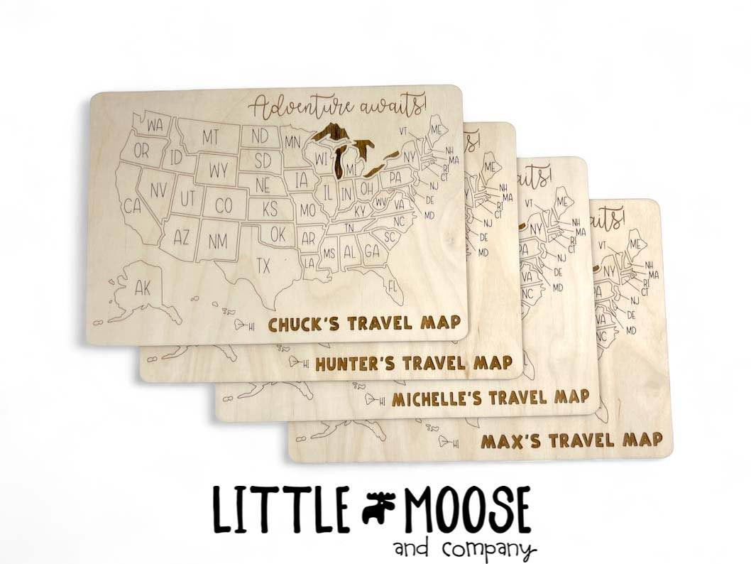 Adventure Awaits!! color me travel map - personalized