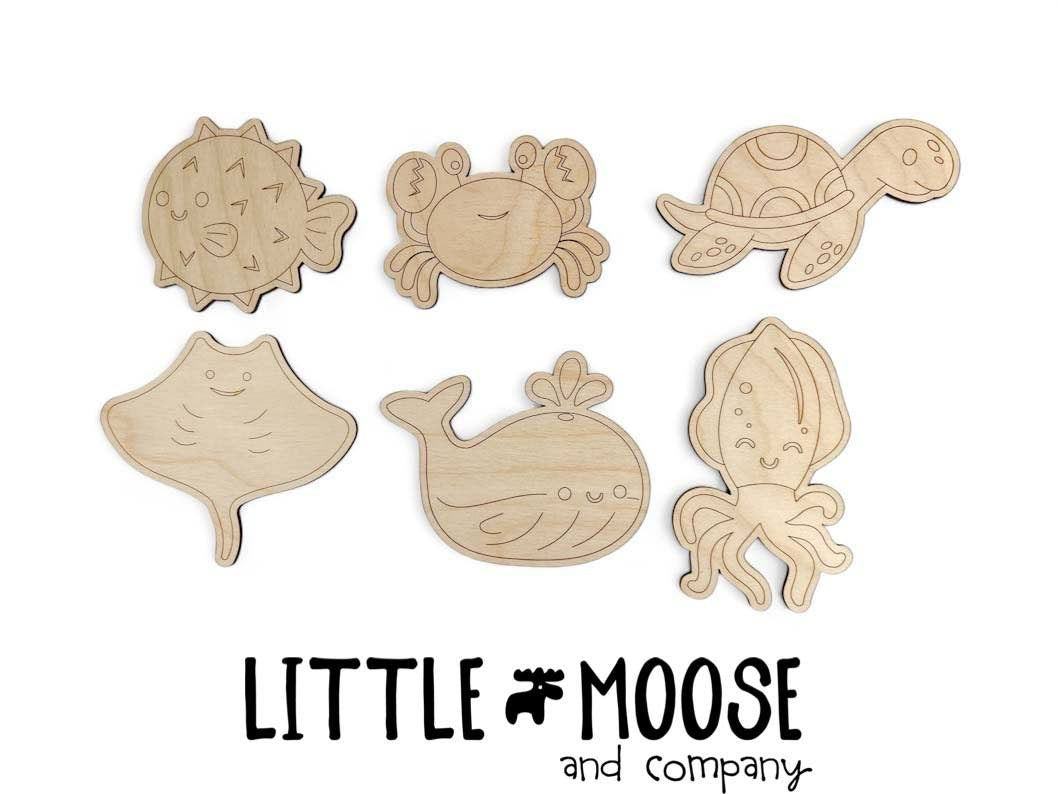 Color Me Kit - sea animals (set of 6)