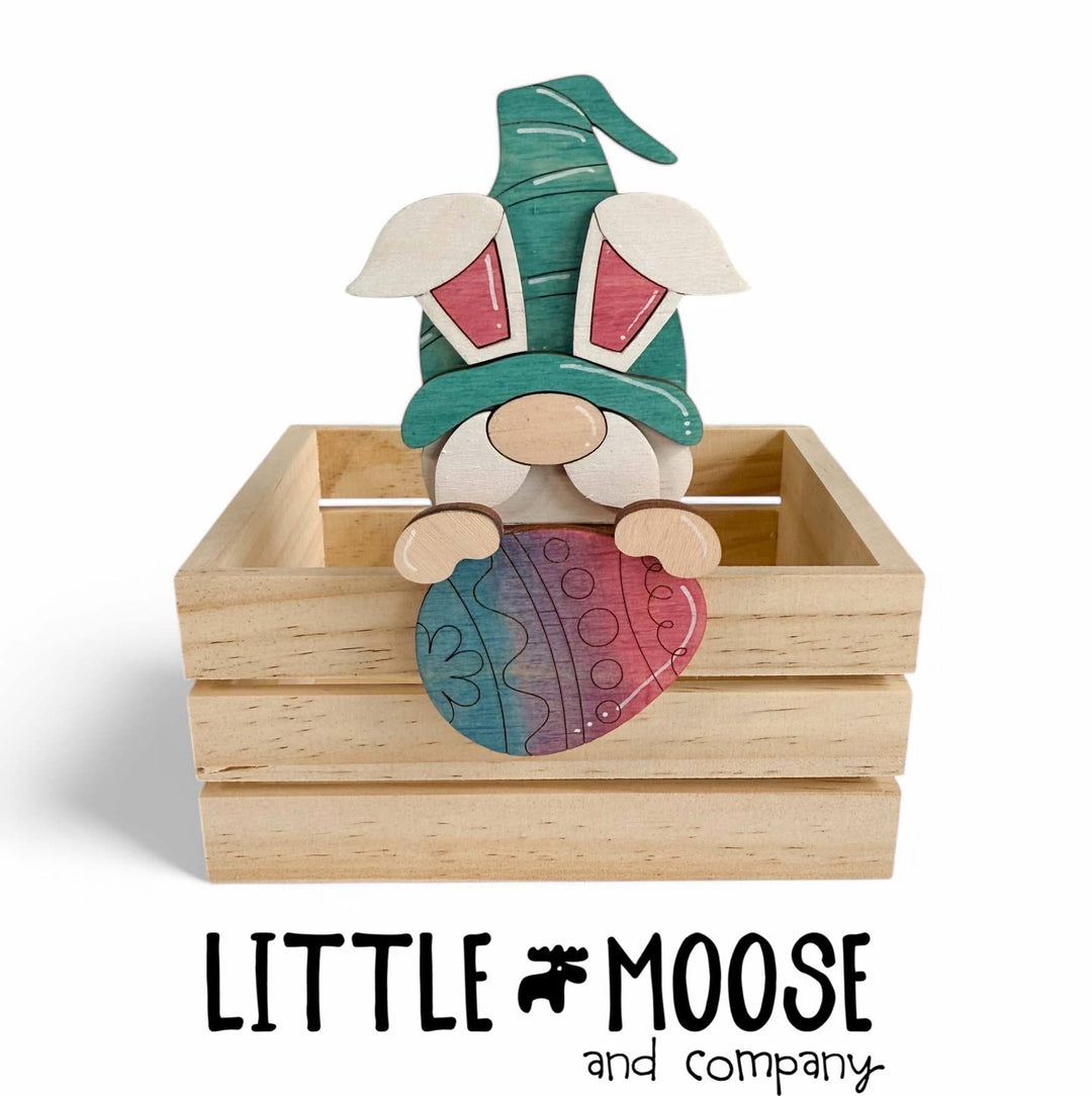 gnome with bunny ears and easter egg mug hugger