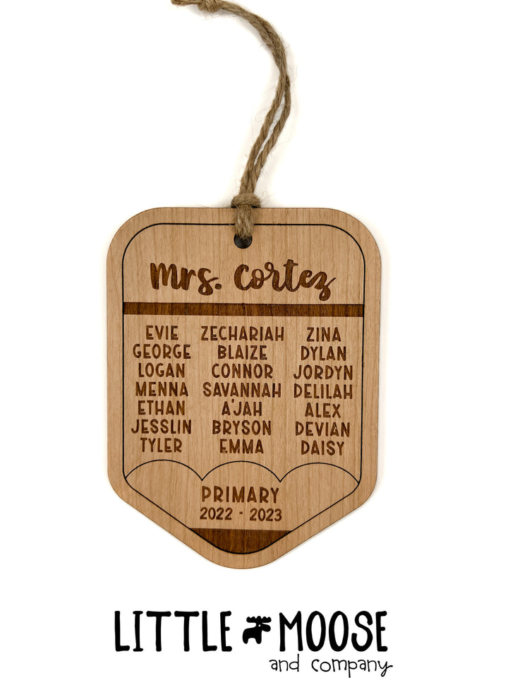 Ornament - Class roster pencil