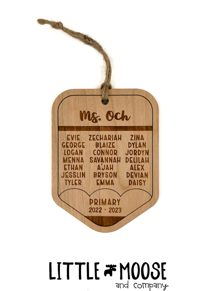 Ornament - Class roster pencil