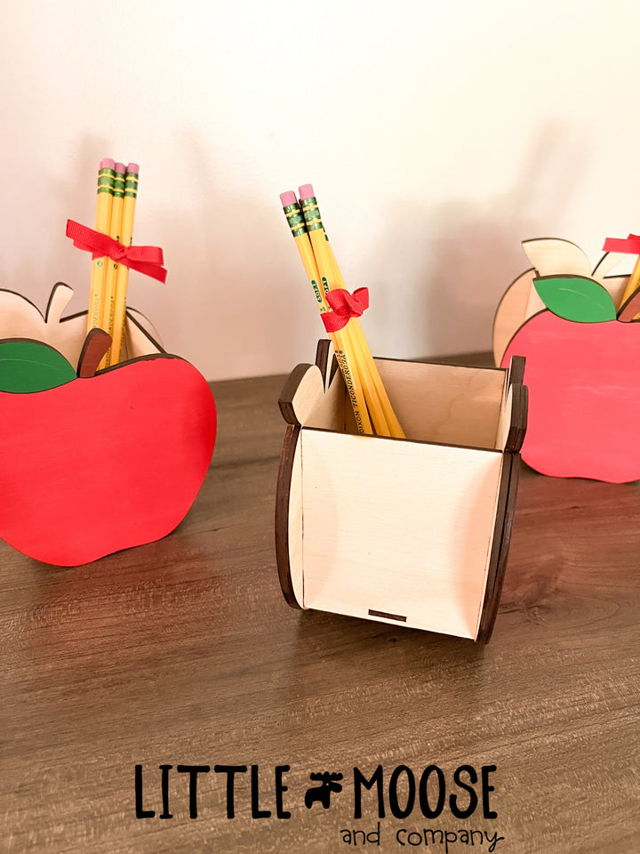 Pencil cup - apple (personalized)