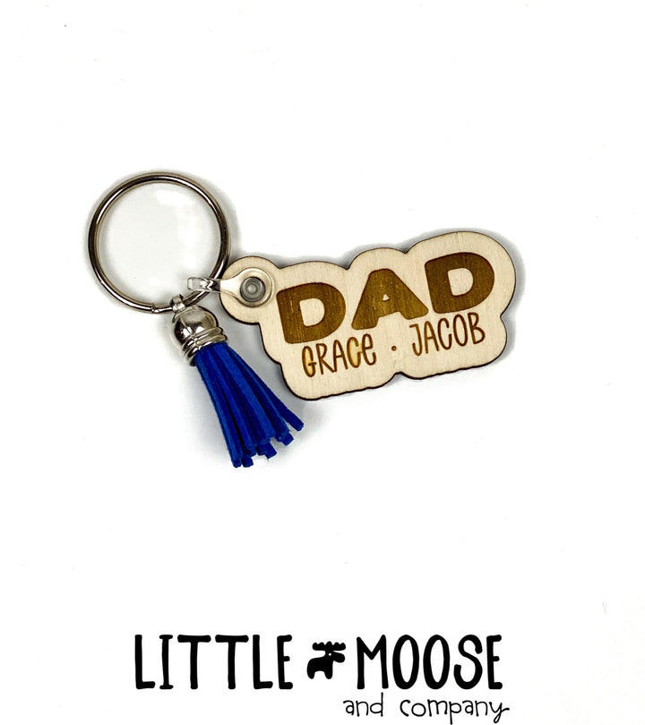 Custom Name Wood KEYCHAIN  ~ Plain font
