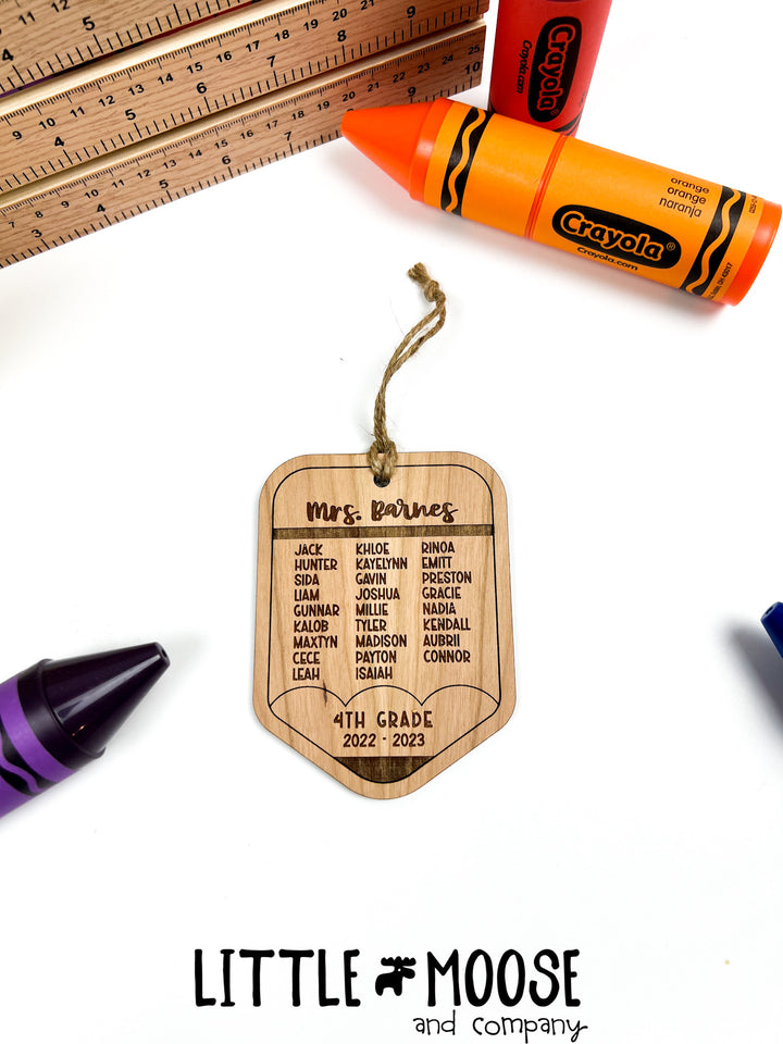 Ornament - Class roster pencil