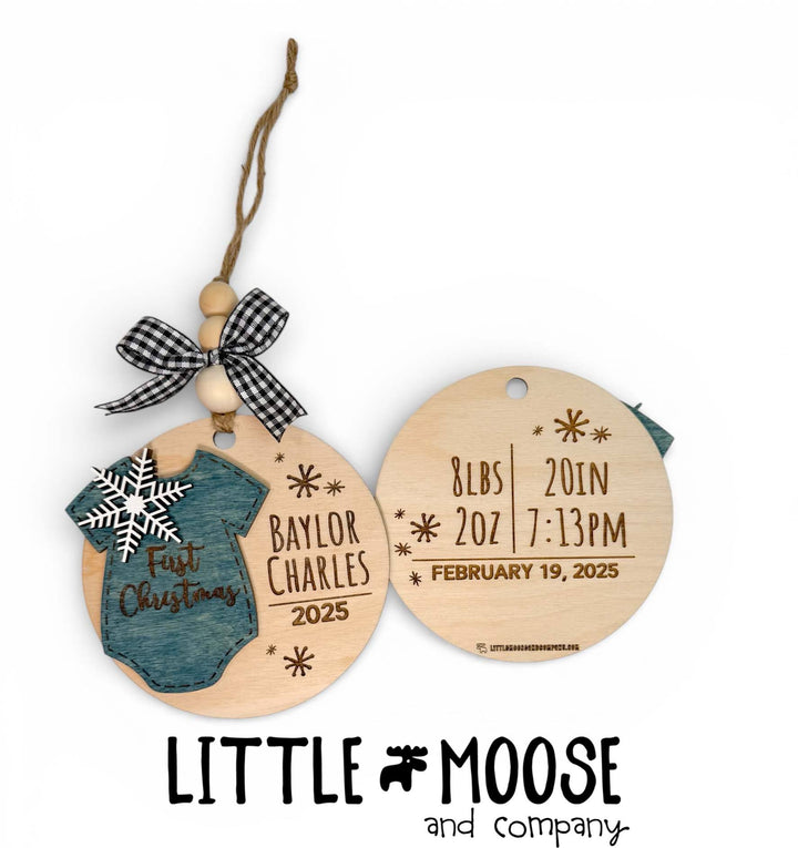 Ornament - Personalized baby’s First Christmas Onesie