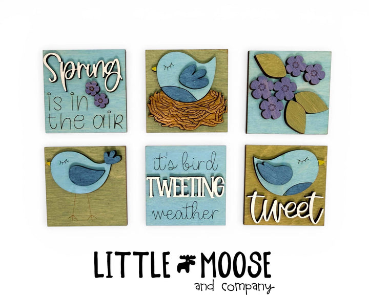Mini Square Insert - Bird Spring