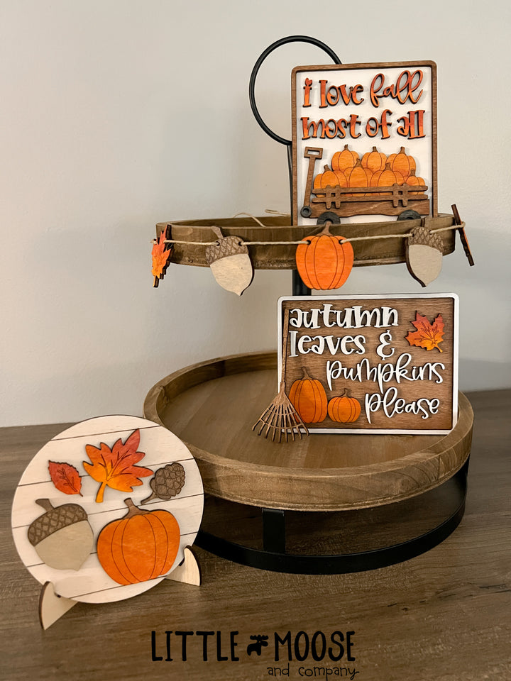 Tiered Tray - Fall Leaves