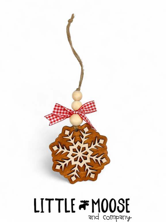 Ornament - rustic snowflakes