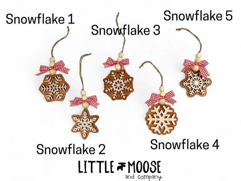 Ornament - rustic snowflakes