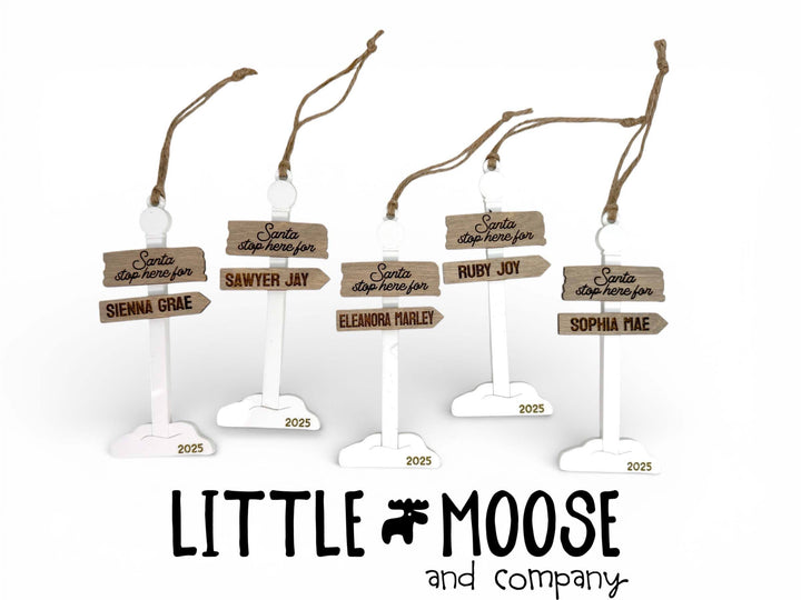 Ornament - Personalized North Pole family - white out