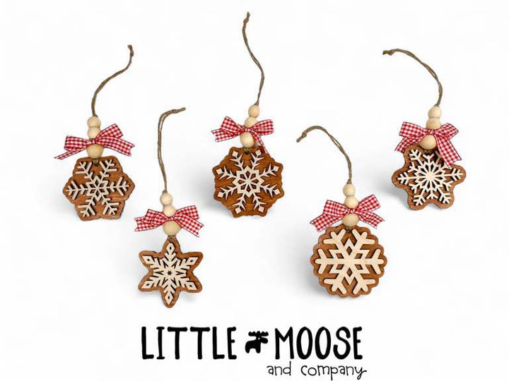 Ornament - rustic snowflakes