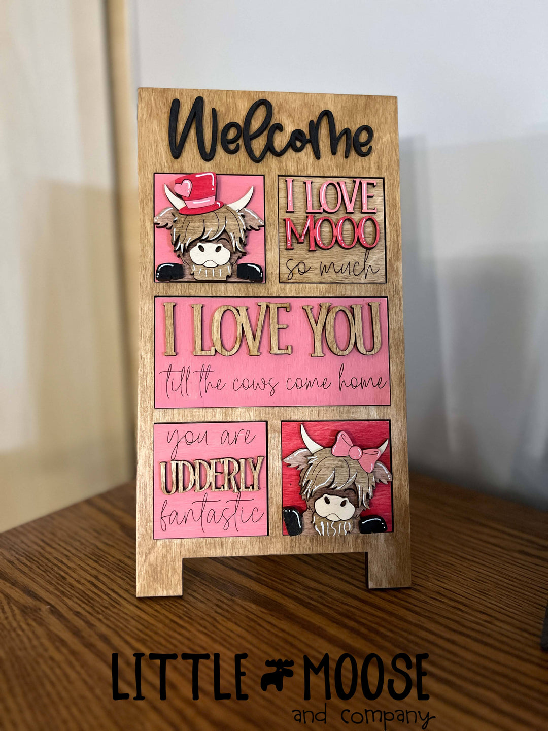 Mini Square & Mini Rectangle Insert - Highland Cow - valentines