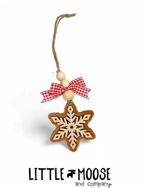 Ornament - rustic snowflakes