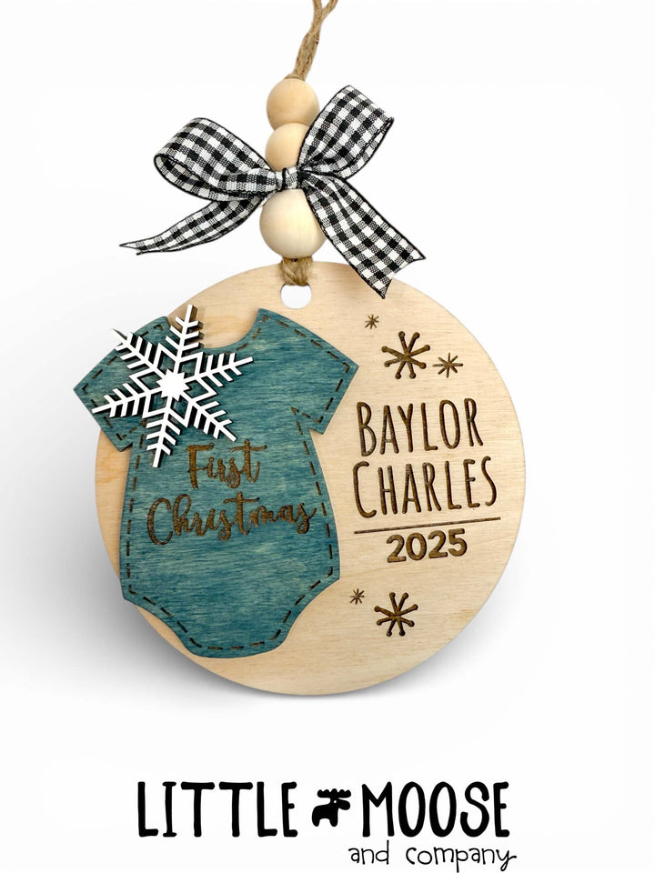 Ornament - Personalized baby’s First Christmas Onesie