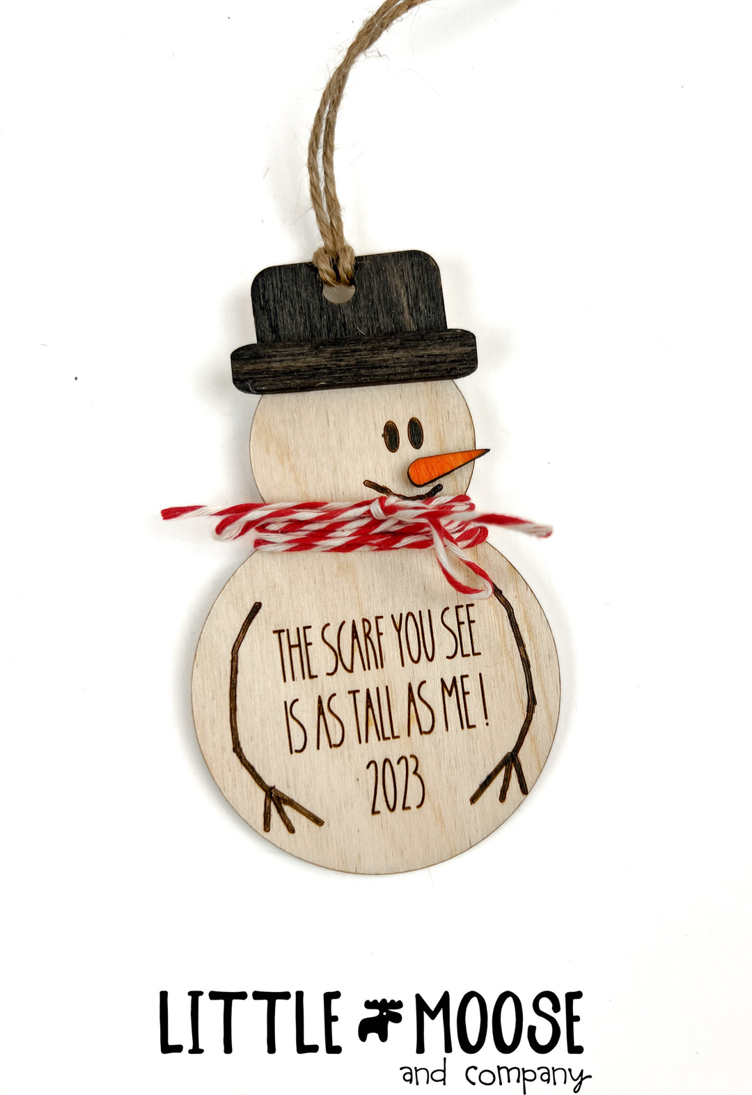 Ornament - Watch Me Grow-  Snowman Ribbon