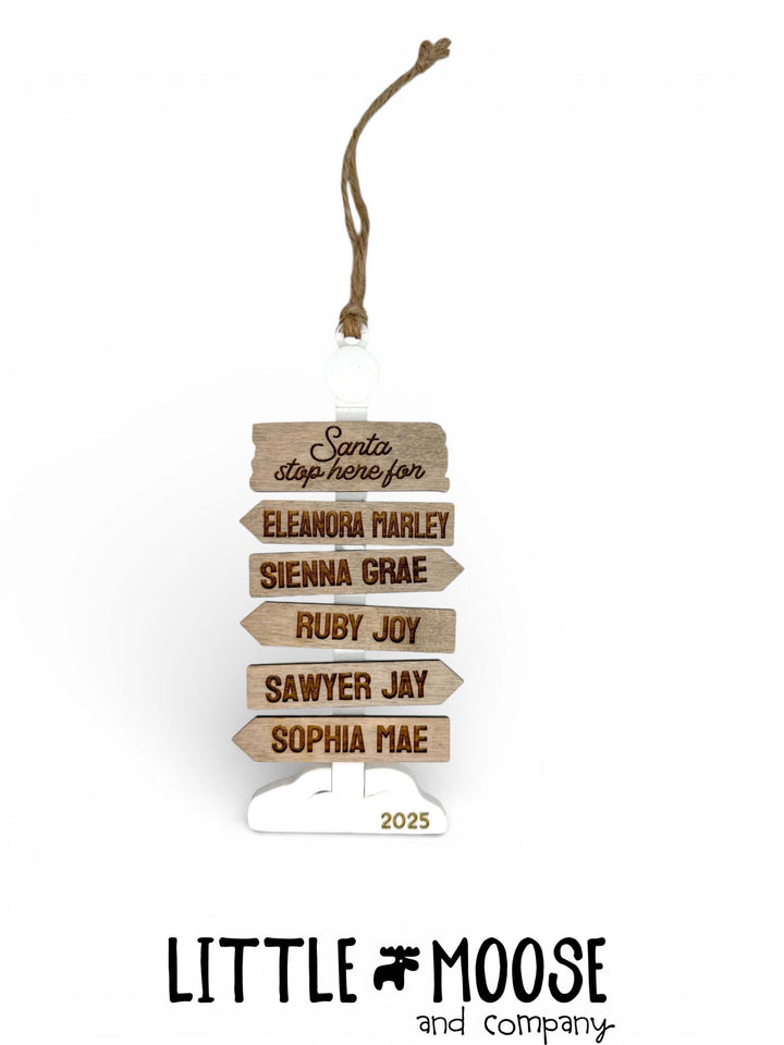 Ornament - Personalized North Pole family - white out