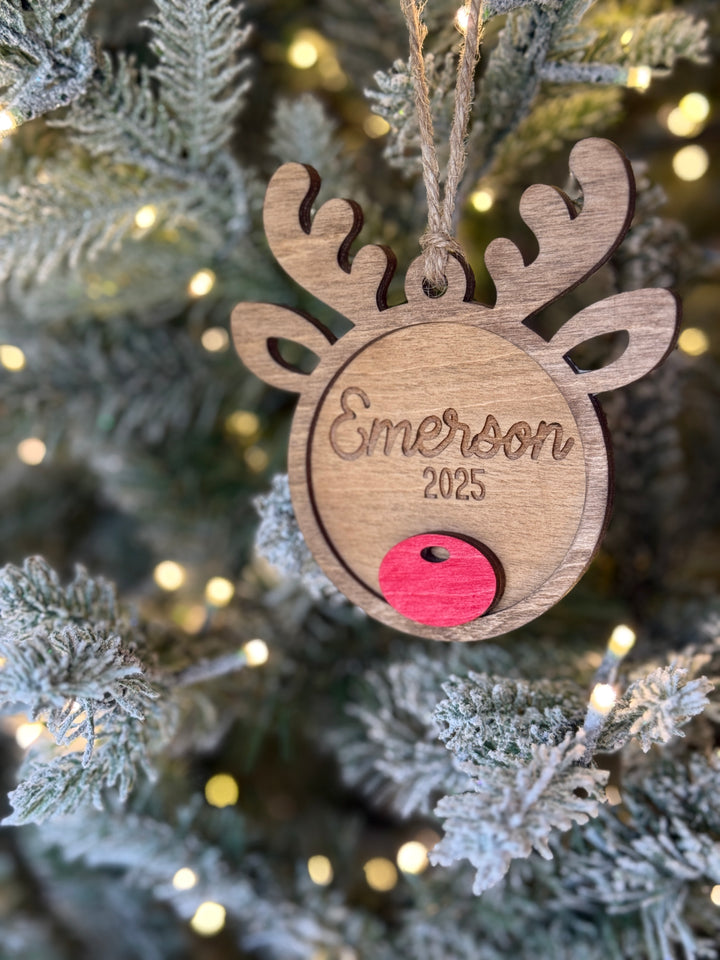 Ornament - Personalized Reindeer - double layer
