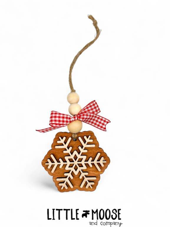 Ornament - rustic snowflakes