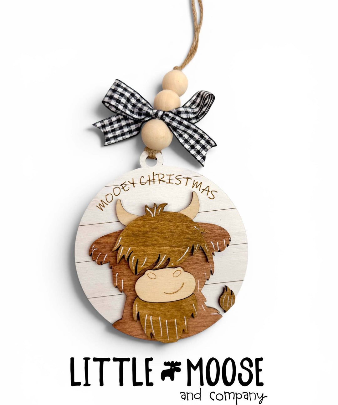 Ornament - Mooey Christmas highland cow