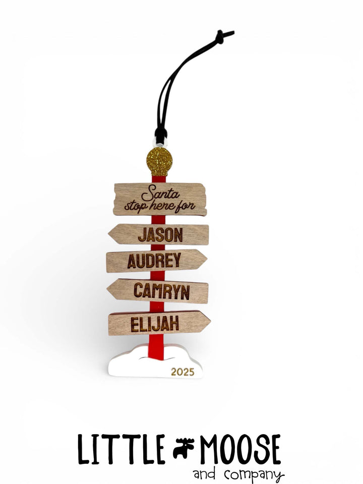 Ornament - Personalized North Pole family - Christmas Sparkle