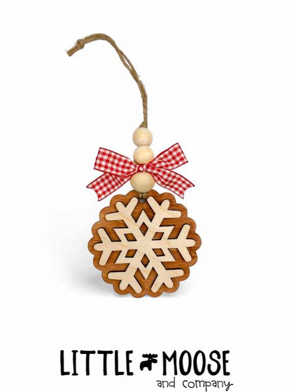 Ornament - rustic snowflakes