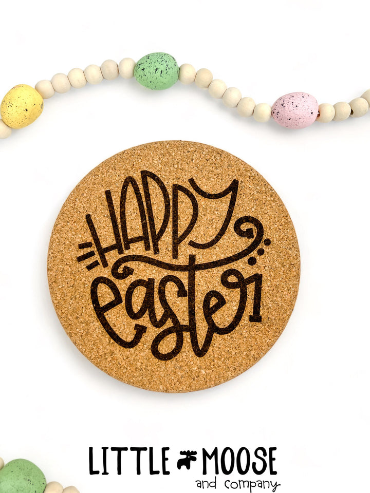 Cork Trivet - Happy Easter