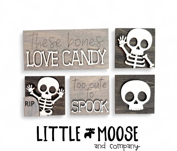 Mini Square & Mini Rectangle Insert - Cute skeletons