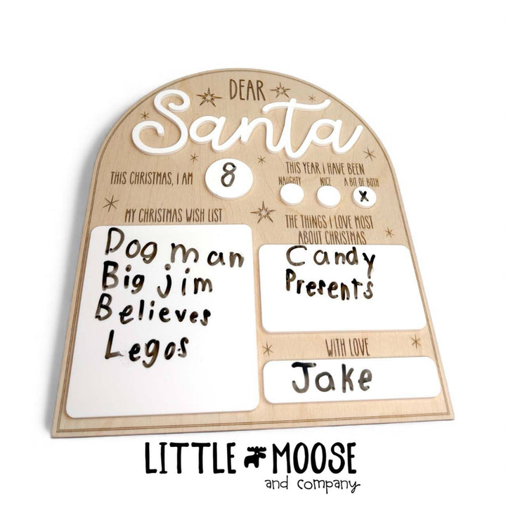 Santa Dry Erase Wish List Board