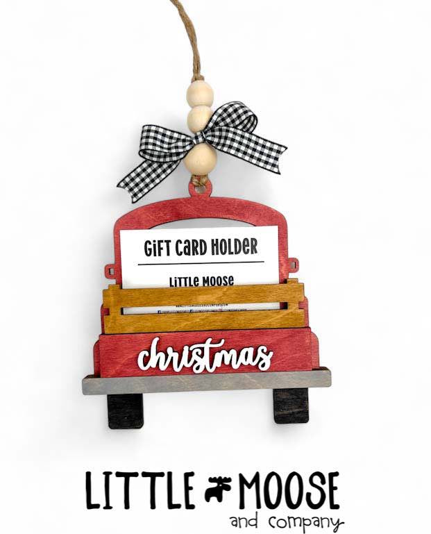 Ornament - Gift Card Holder - Christmas truck