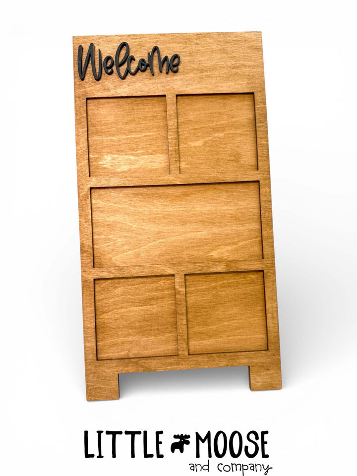 Mug Hugger Welcome Sandwich Board Interchangeable - mini square & rectangle inserts