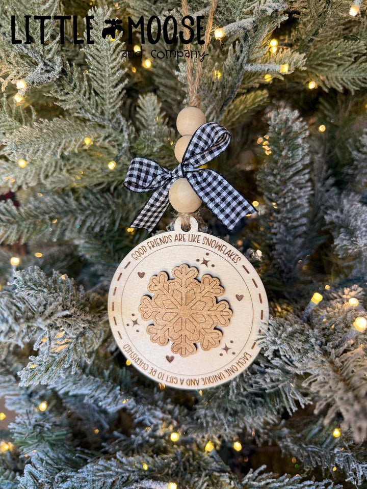 Ornament - Friendship ornament - Snowflake natural