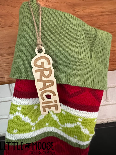 Stocking Tag or Ornament - personalized script or plain