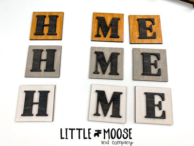 Mini Square Insert - H,M and E letter set