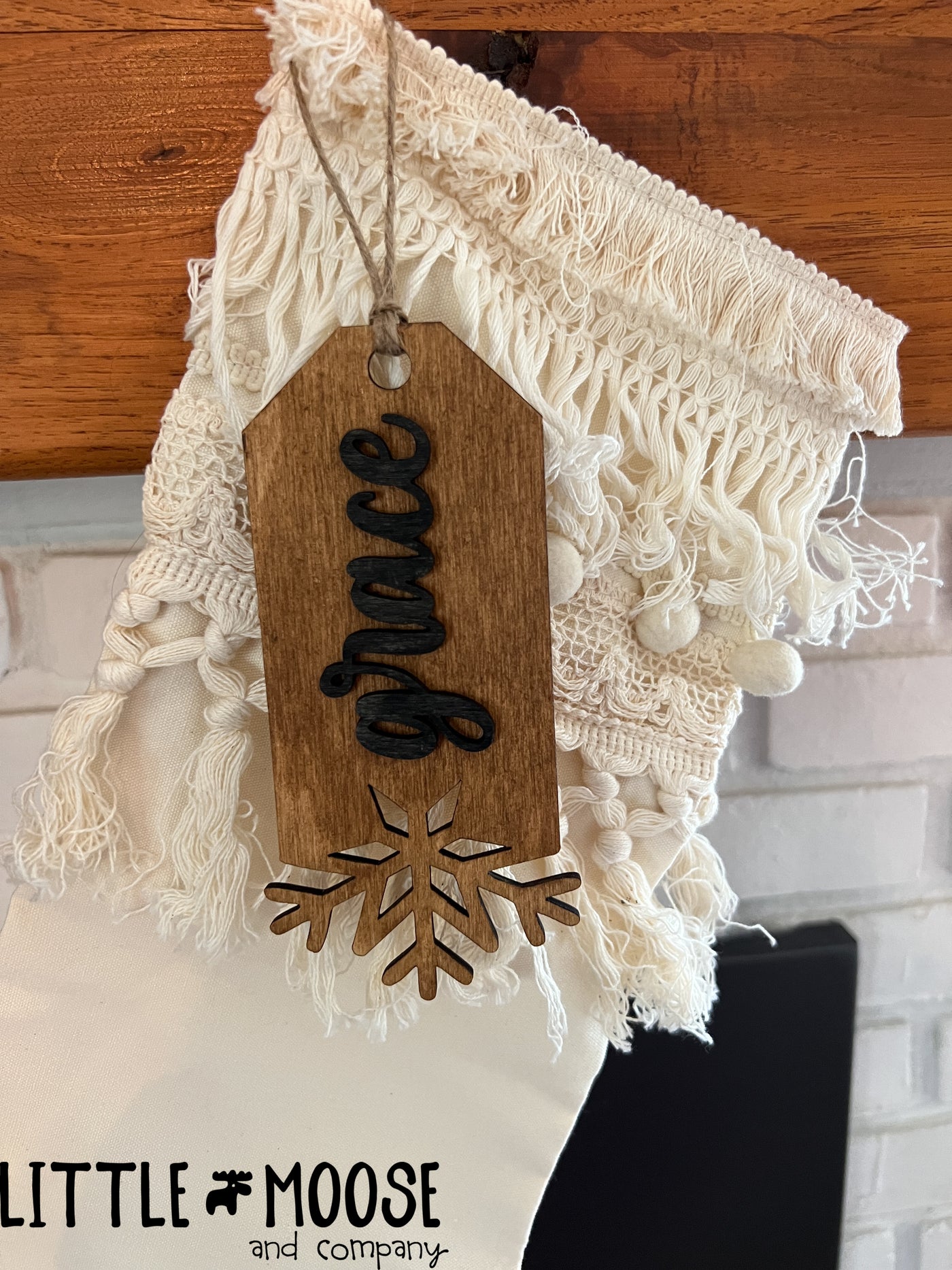 Stocking Tag or Ornament - personalized snowflake tag