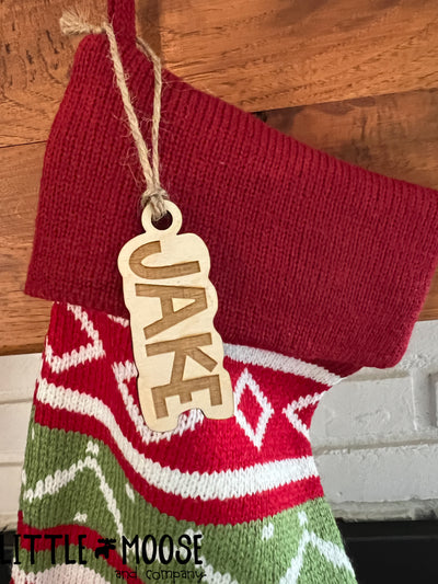 Stocking Tag or Ornament - personalized script or plain