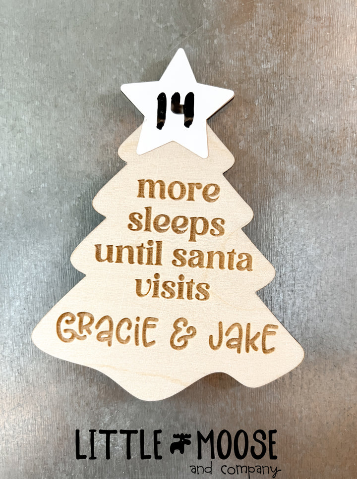 Countdown - Magnet - Sleep until Santa visit Personalized