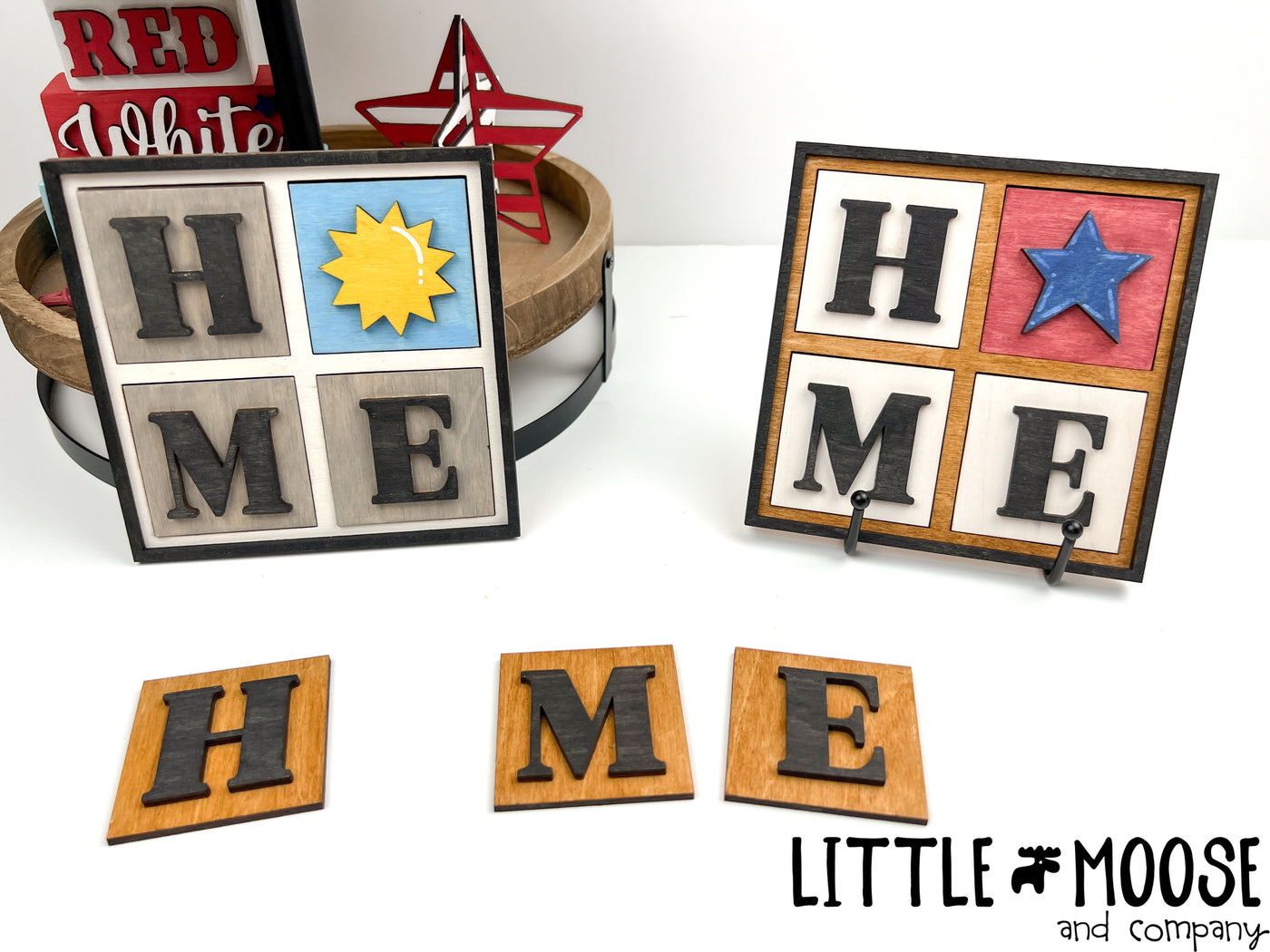 Mini Square Insert - H,M and E letter set