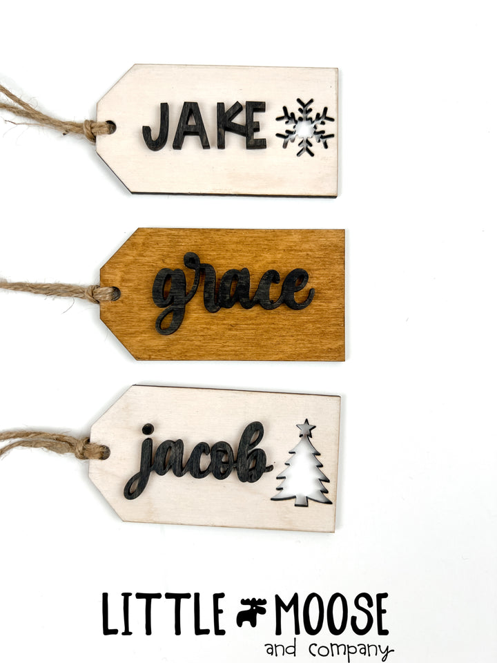 Stocking Tag or Ornament - personalized simple tags