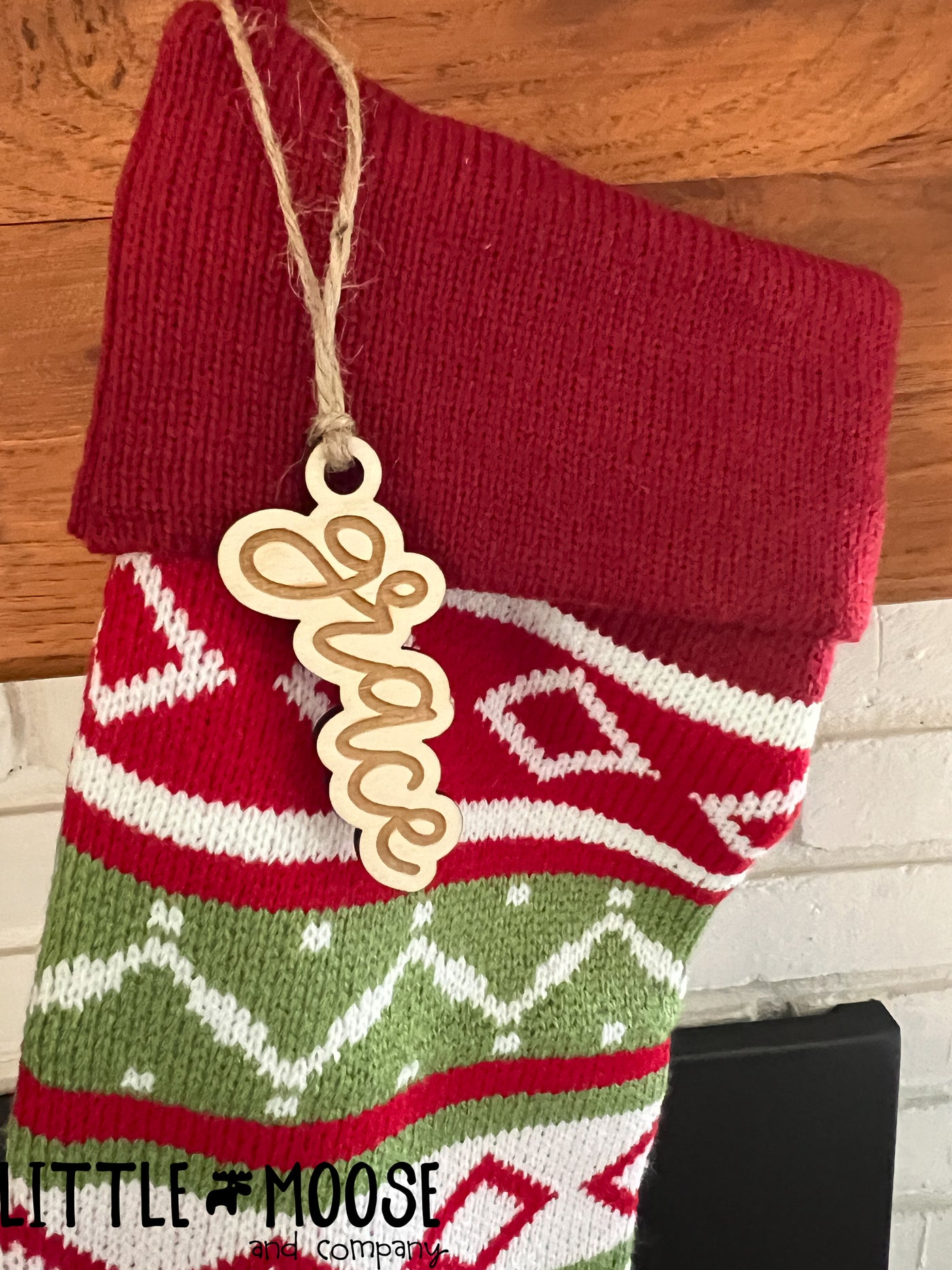 Stocking Tag or Ornament - personalized script or plain