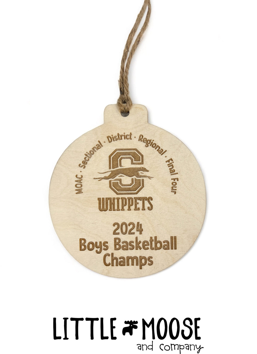 Ornament - Shelby Whippets 2024 Boys Basketball Champs - Final Four