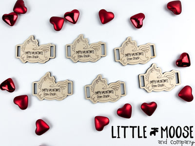 Valentine's Cards ~ popit unicorn bracelet tags