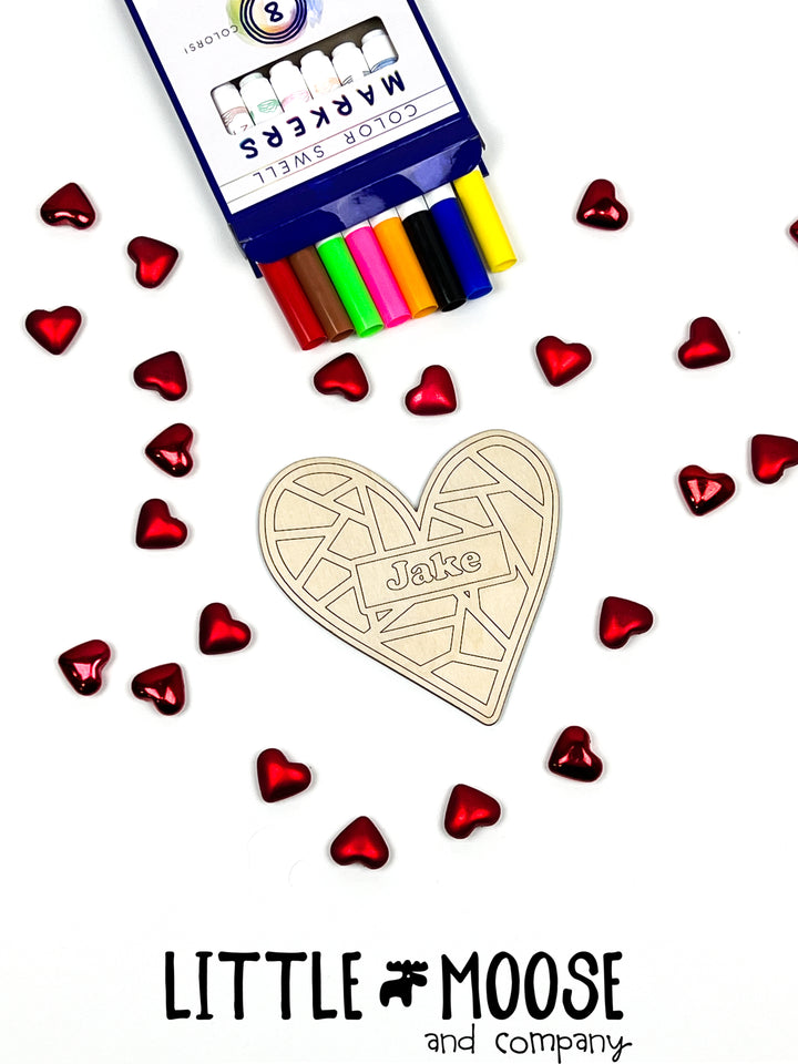 Color Me Kit - Personalized Heart cut out