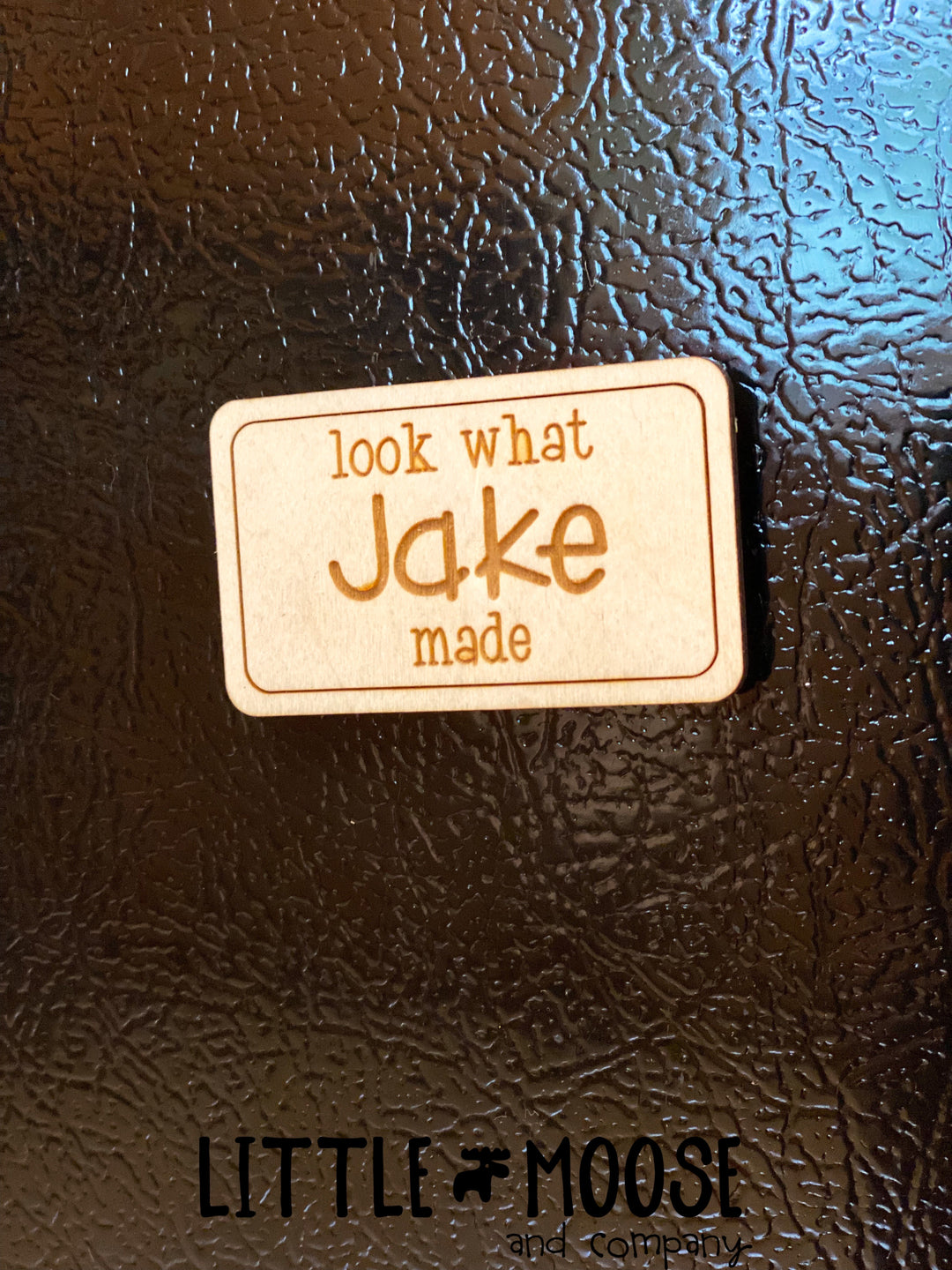 magnet look what jake did plain on fridge